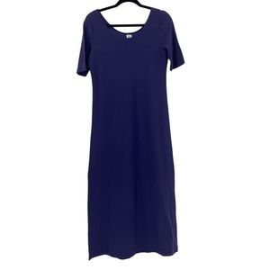 Peruvian Connection Short Sleeve Midi Dress Purple Small